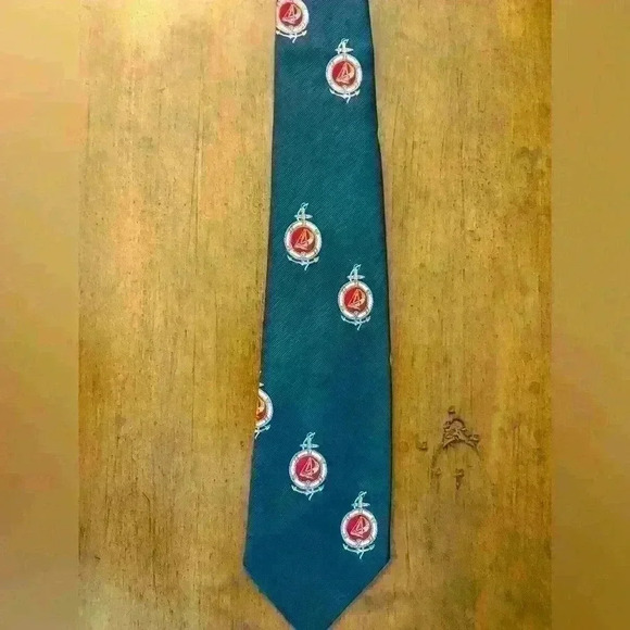 Mens Designer Robert Talbott Anchor Nautical Navy Tie NWT - Picture 1 of 8